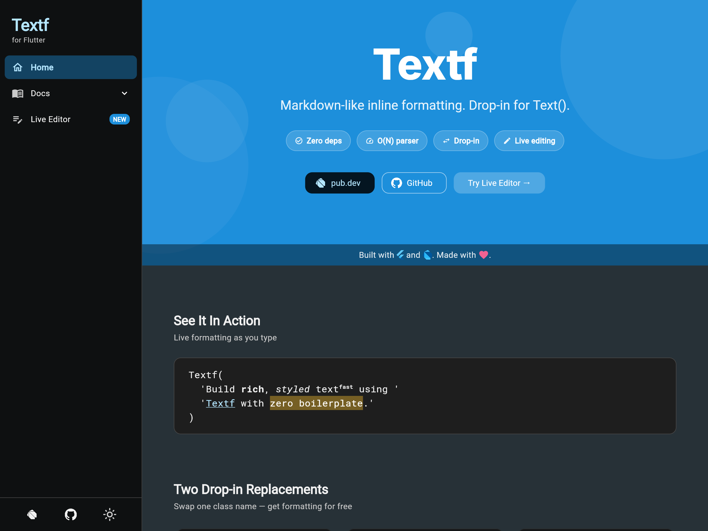 Textf – Flutter Text Formatting Widget – Docs